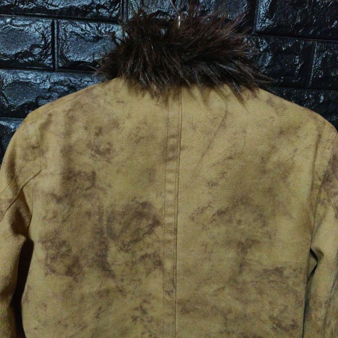 トルネードマート　ブラウン系　色ムラ加工　マイクロスエード　ファージャケット