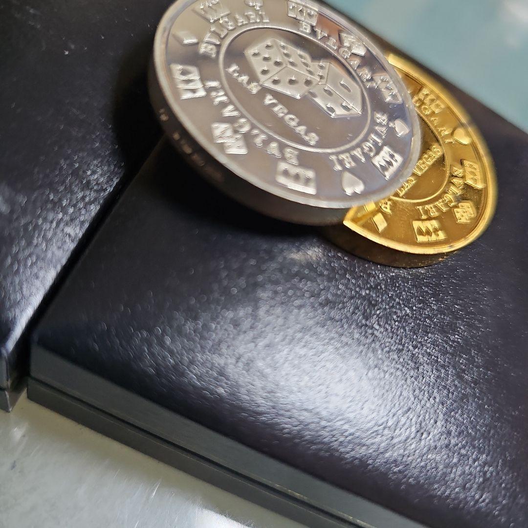 ラスベガスBVLGARI限定 サイコロデザイン金貨・銀貨2枚セット　シルバー高騰