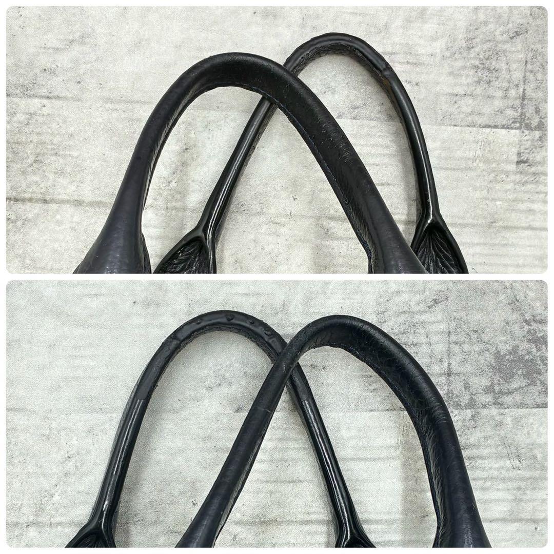 美品 コーチ ハミルトン 2way ビジネスバッグ ショルダーバッグ シボ革 紺