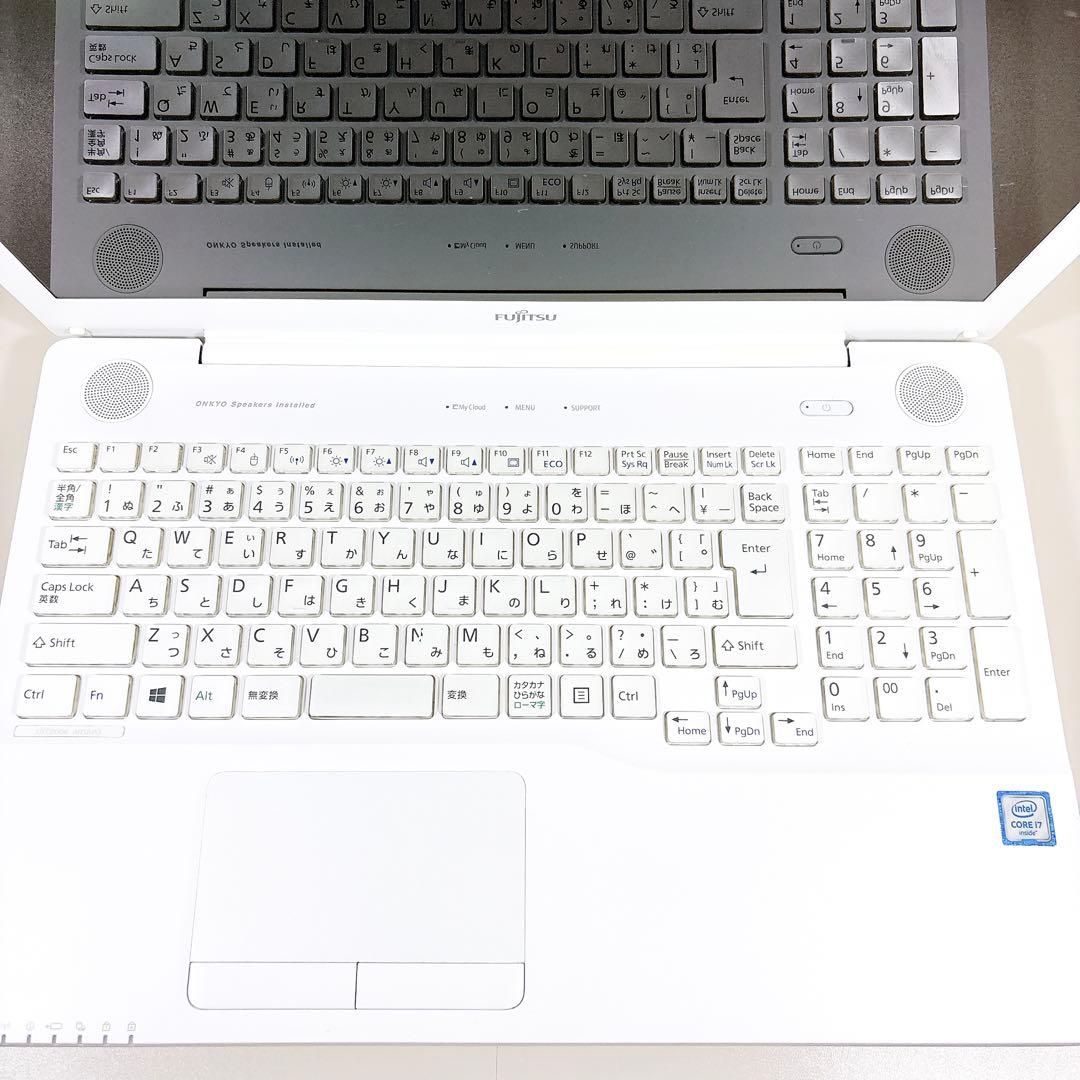 新品SSDで快適✨高性能i7 メモリ16GB ホワイト ノートパソコン 富士通