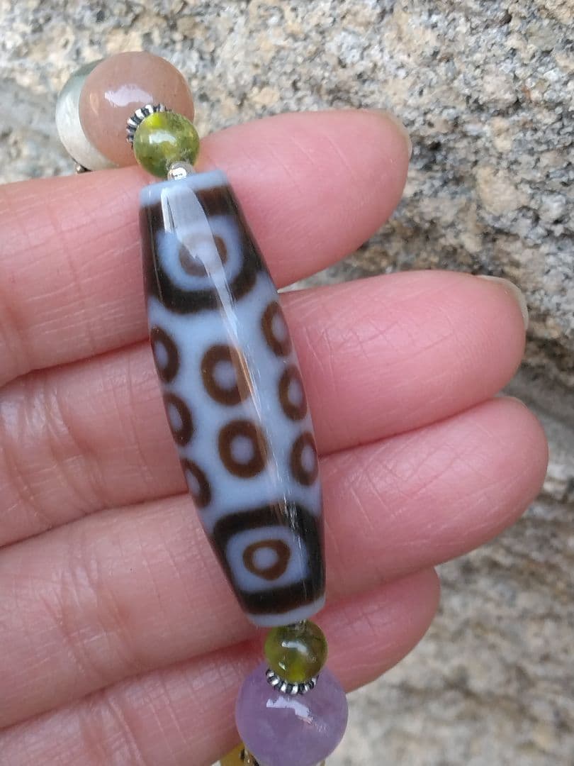 完全無欠❇二十一眼天珠Ⅰ⭐白天珠Ⅰ天珠ブレスレットⅠ