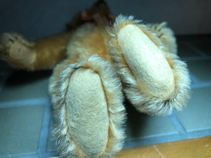 ブランク ボタン、シュタイフ 社アンティークテディベア、アプリコット モヘア