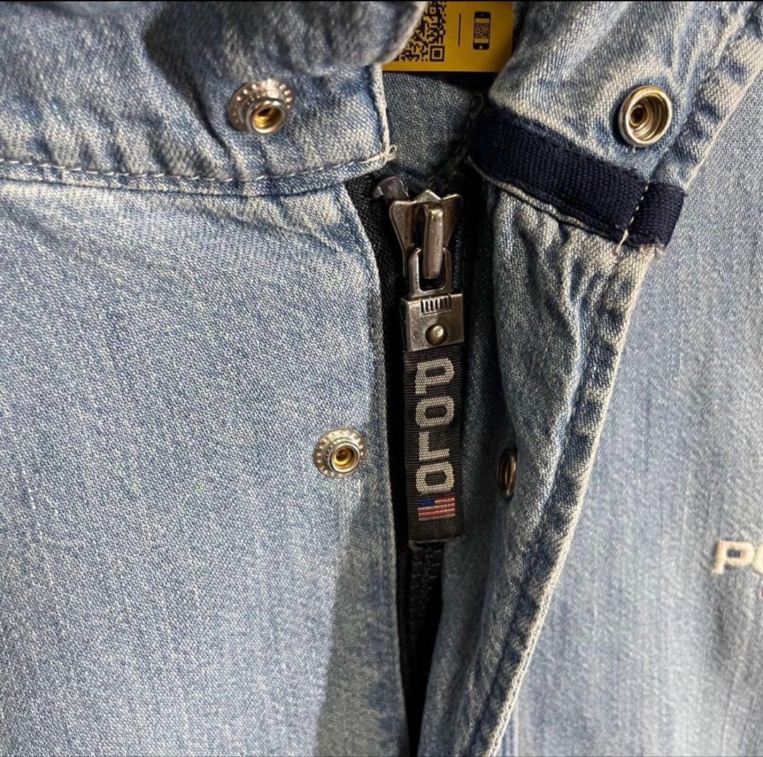 【希少入手困難】ポロスポーツ　刺繍ロゴ入　デニムアノラックジャケット　XL