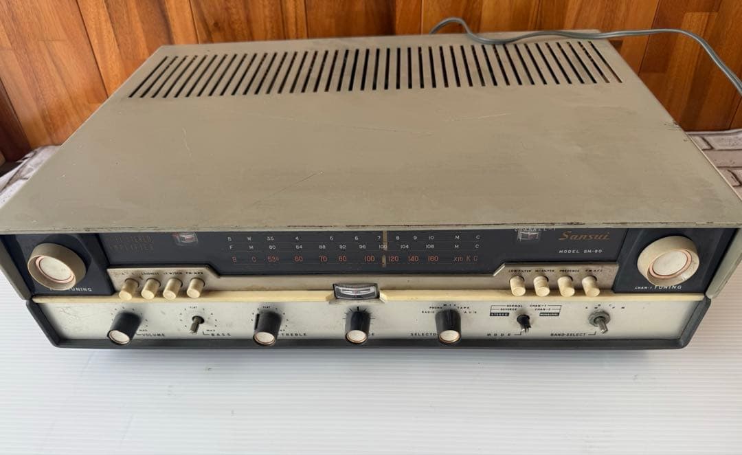 サンスイ SM-80 管球式チューナーアンプレシーバー 真空管アンプ(a47)