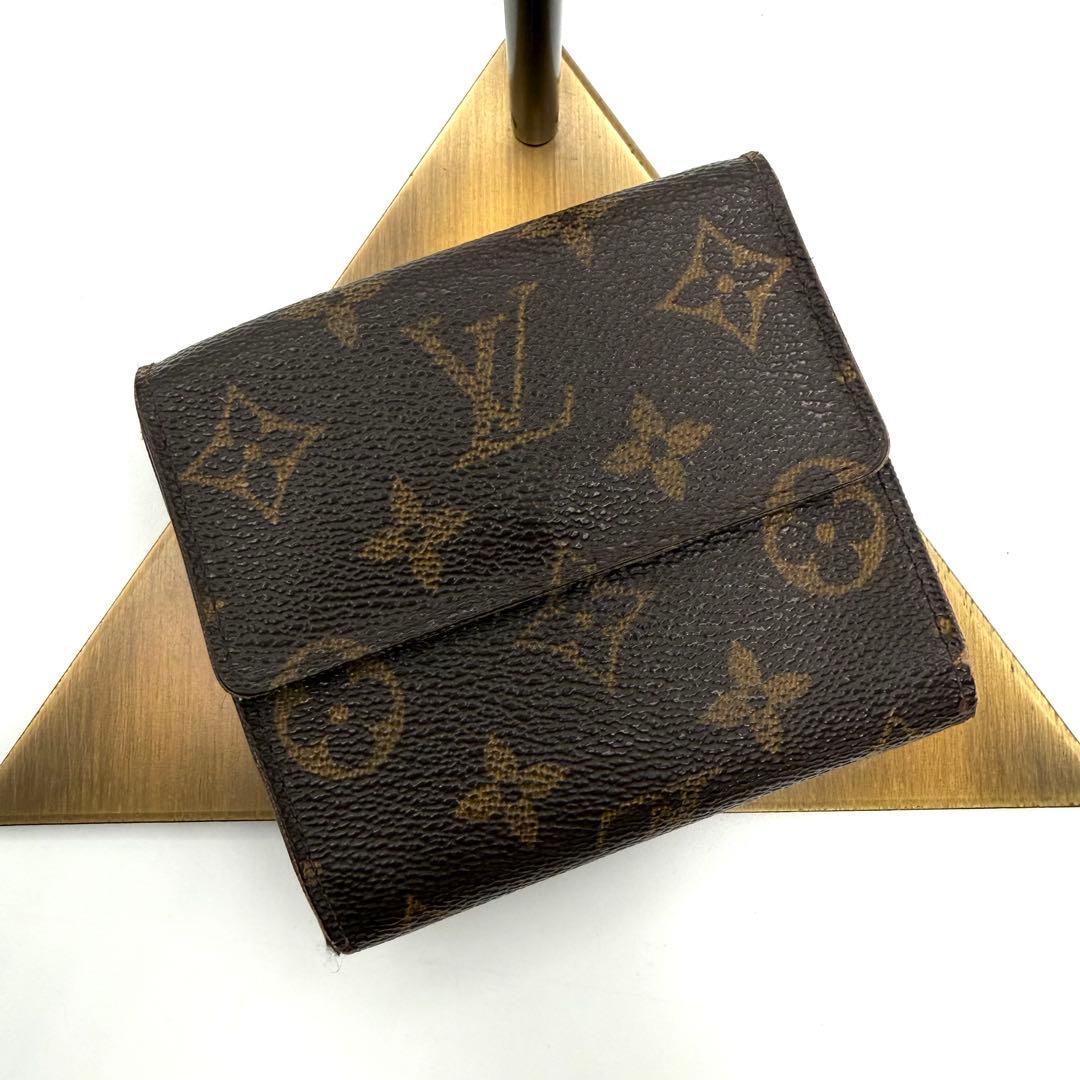 LOUIS VUITTON 三つ折り財布 ブラウン　モノグラム　ダブルホック