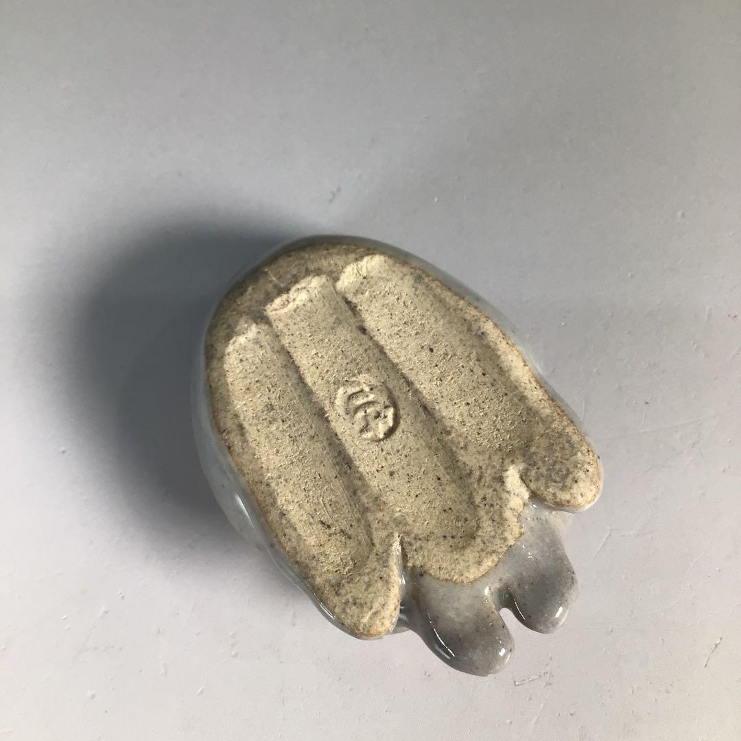 Ｎ２５１　香合　『膳所焼』『陽炎園造』『久田宗也　尋牛斎　箱書』『兎香合』　共箱