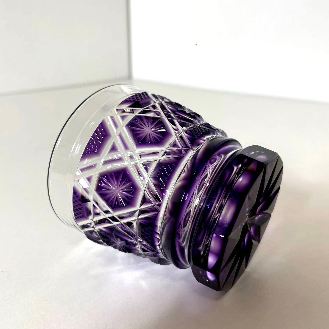 #XG505 薩摩切子・切子タンブラー・ガラス工房弟子丸製・色被せガラス・共箱付