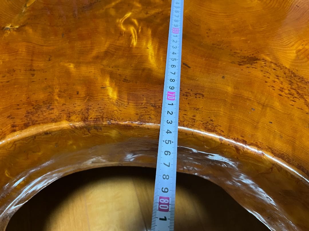 【天然木 一枚板】欅 ケヤキ テーブル 光沢仕上げ 140×70cm 60kg