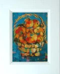 油絵 菅家令子 絵 絵画 インテリア uF6-051721 静物 果物