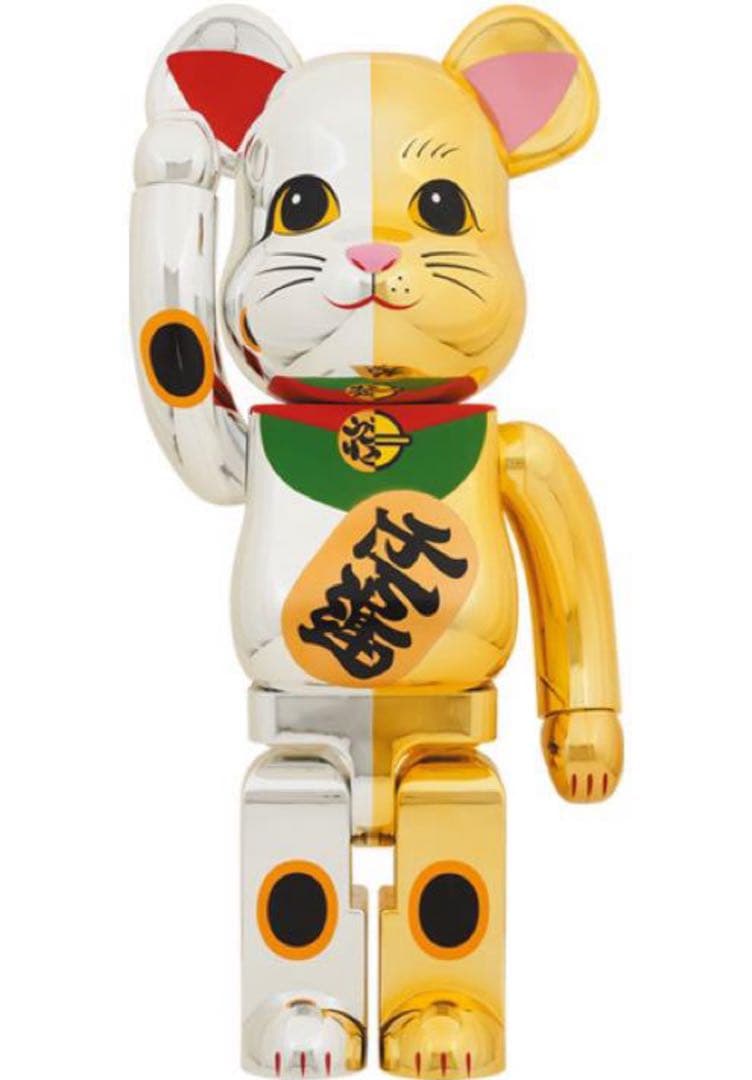 BE@RBRICK 招き猫 開運 銀×千万両 金 1000％ ベアブリック