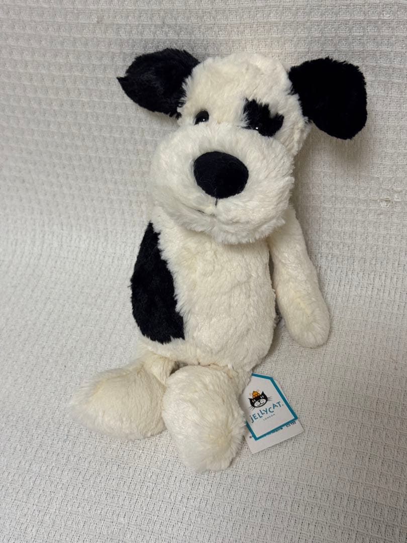 ジェリーキャット　パピー　犬　dog ぬいぐるみ　白 黒　ぶち　M
