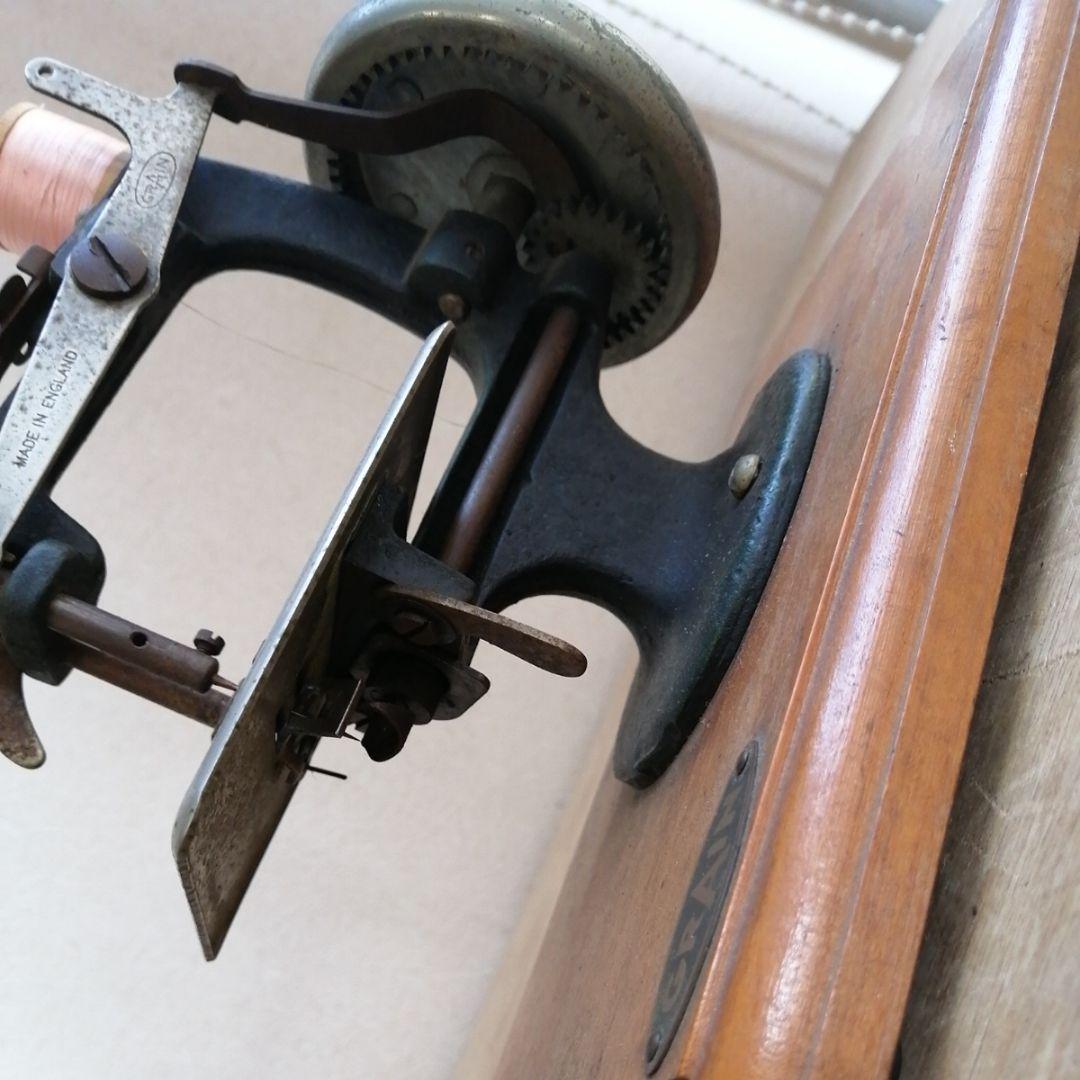 アンティーク　ミシン　イギリス　GRAND ミニ　手回し　オブジェ　ミシン
