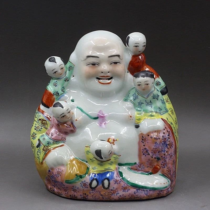 パステル五子登科彫塑仏像  招財 き開運 装飾品 工芸品 美術品 置物