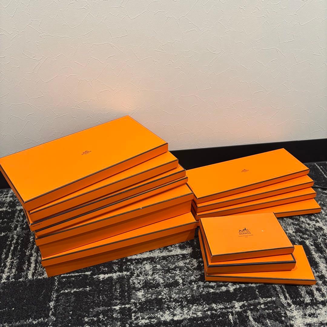 35 HERMES　エルメス　オレンジ　空箱　長方形　13個セット