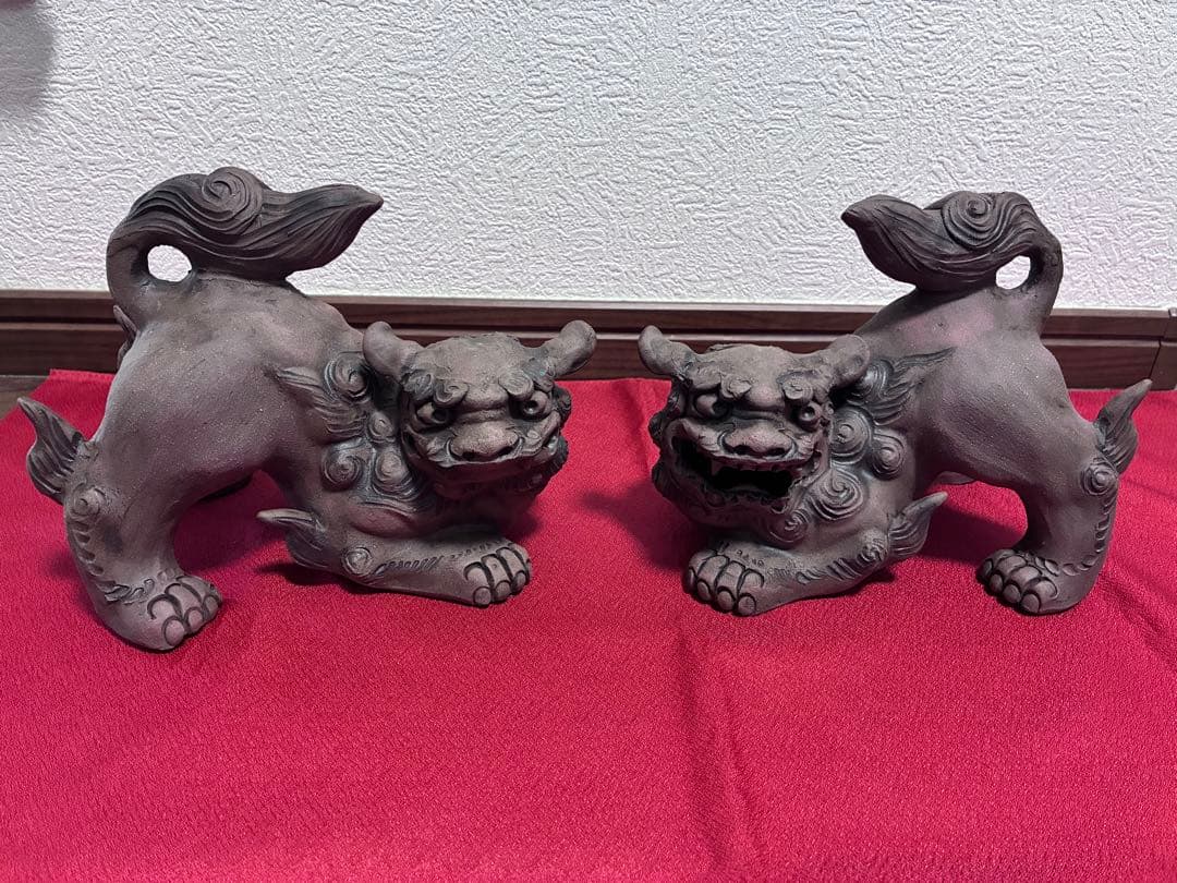 沖縄シーサー お土産　やちむん　魔除け 厄除け 置物 陶器 玄関 装飾　こげちゃ