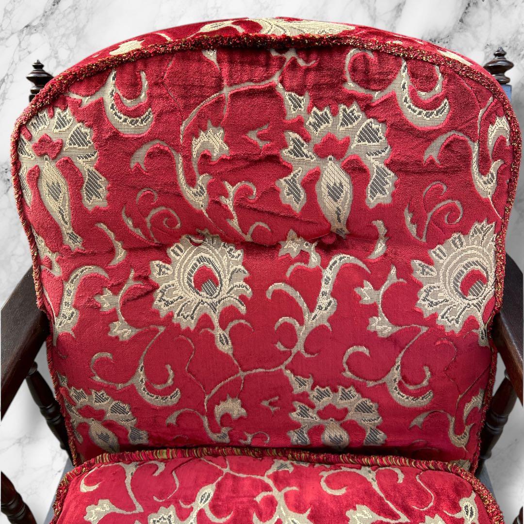 アンティーク調 1人がけソファ ヴィンテージチェア 高級感 ダークブラウン