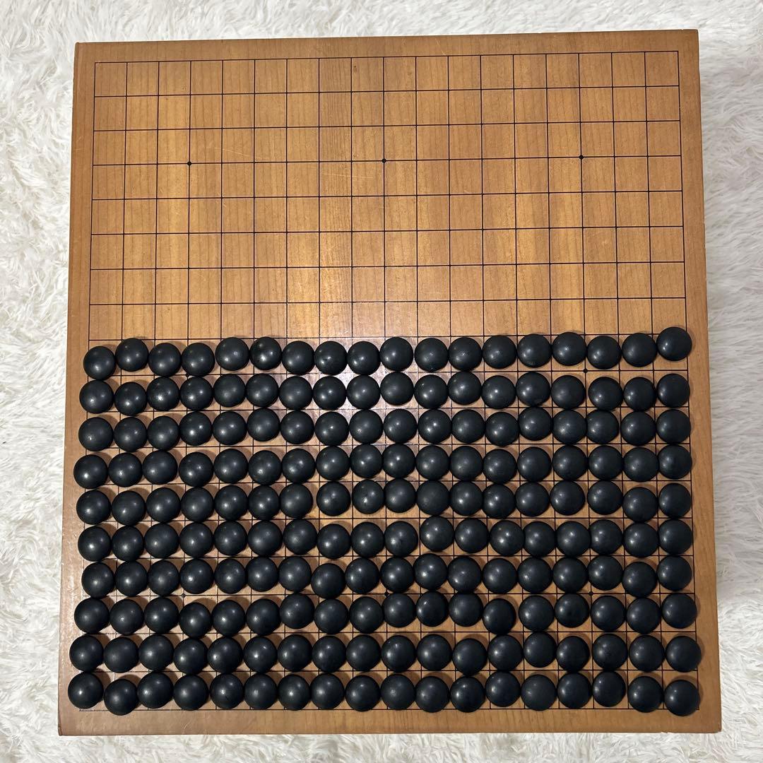 【最高級/36号】日向特製 蛤碁石 10mm 4.7寸脚付碁盤 へそ有 囲碁