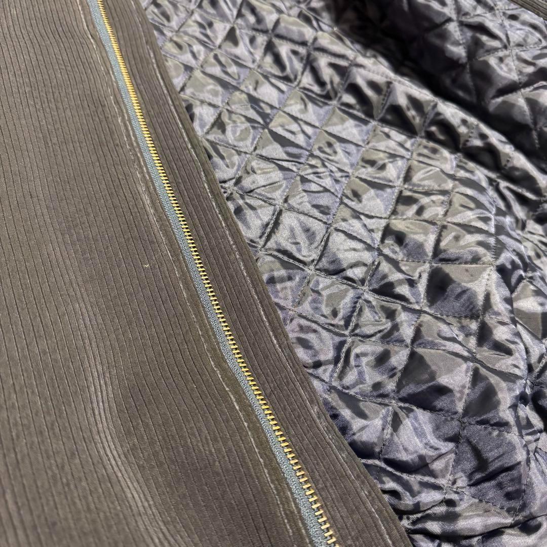 ハーディエイミス ブルゾン ベロア切替 刺繍 裏地キルティング ネイビー XL