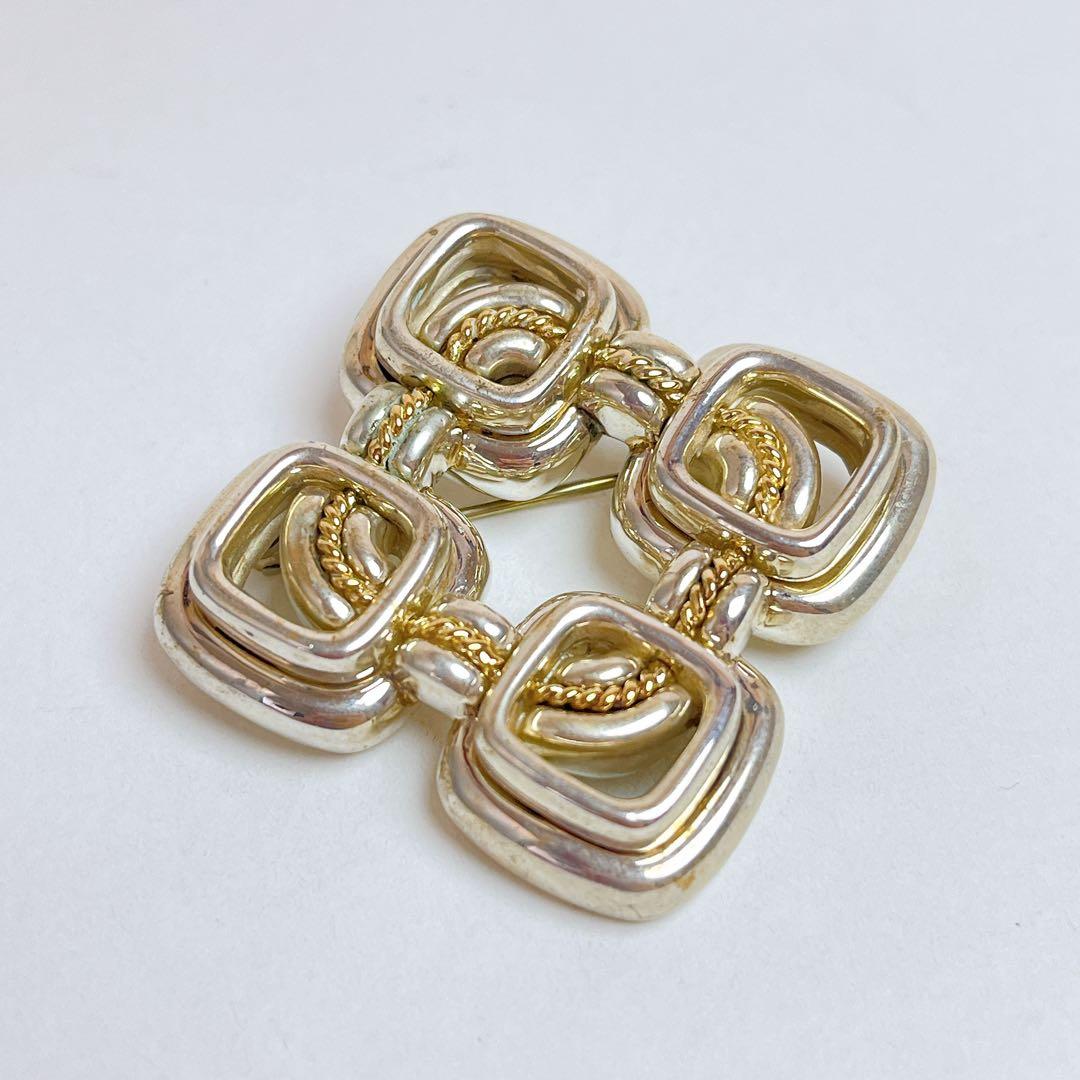 希少　ティファニー　ヴィンテージ　コンビ　ブローチ　925 750