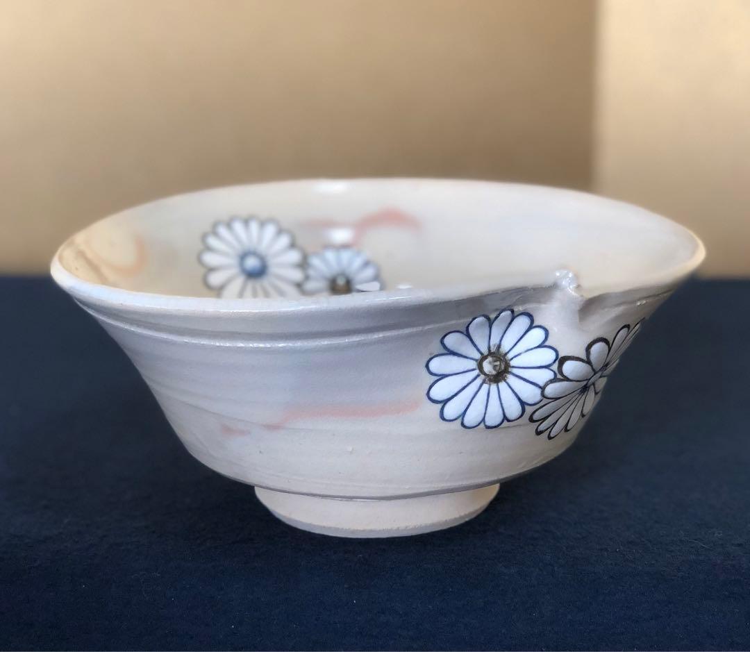 《R》茶道具 菊紋 菓子鉢 眞葛 香山作 共箱　250922あ3