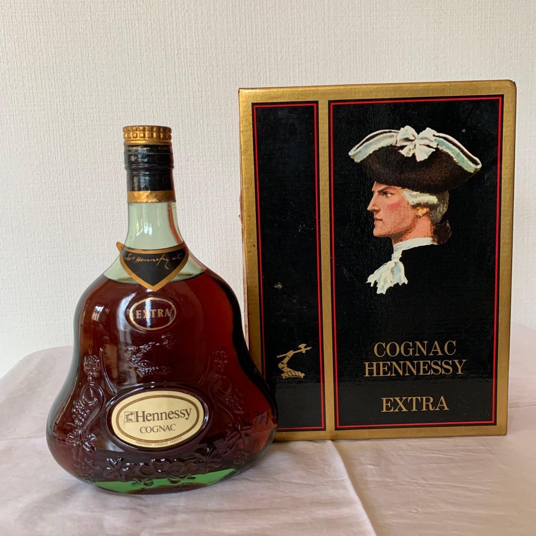 Hennessy Extra コニャック 金キャップ　グリーンボトル　古酒　箱付