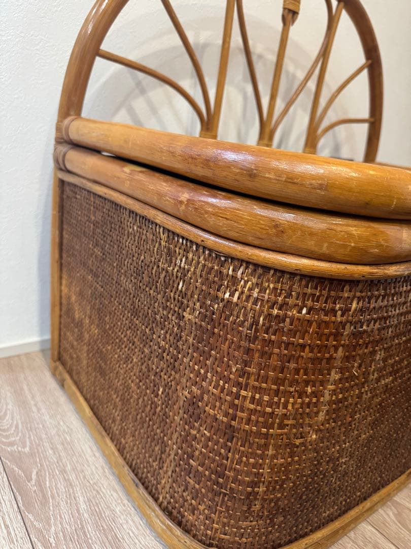 早い者勝ち　ラタン家具　ベンチ　籐家具 ベンチ収納 レトロ　ヴィンテージ　ハート