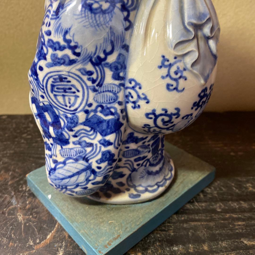 九谷焼　布袋置物　21cm13cm10cm