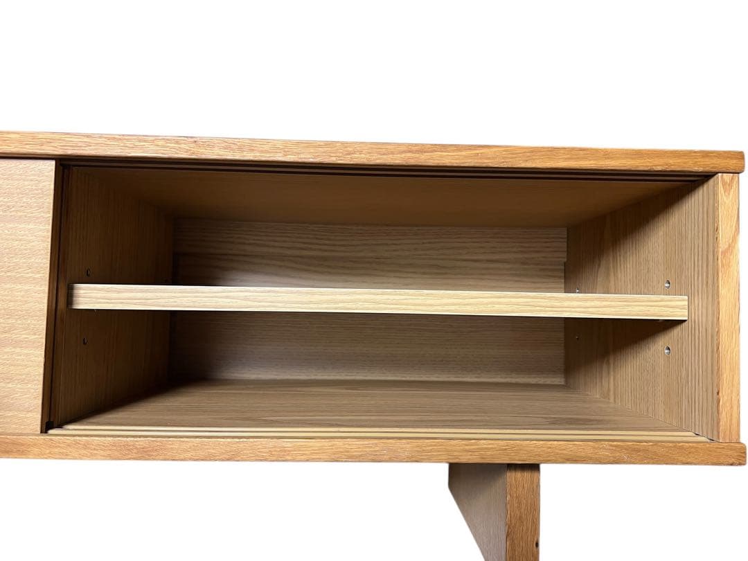 無印良品　オーク材 AVラック薄型（引戸）　テレビボード 幅110