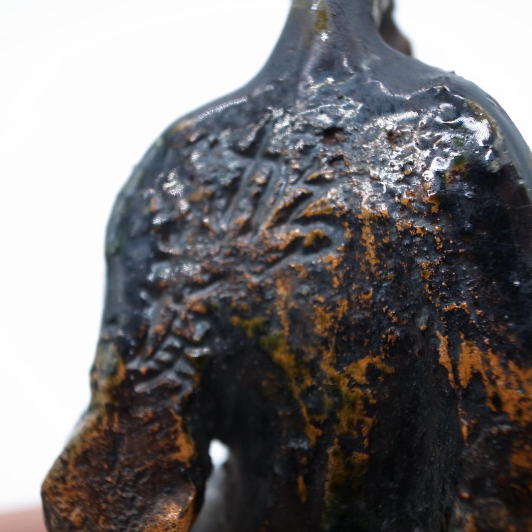 源内焼　獅子香炉　銘　鳩渓