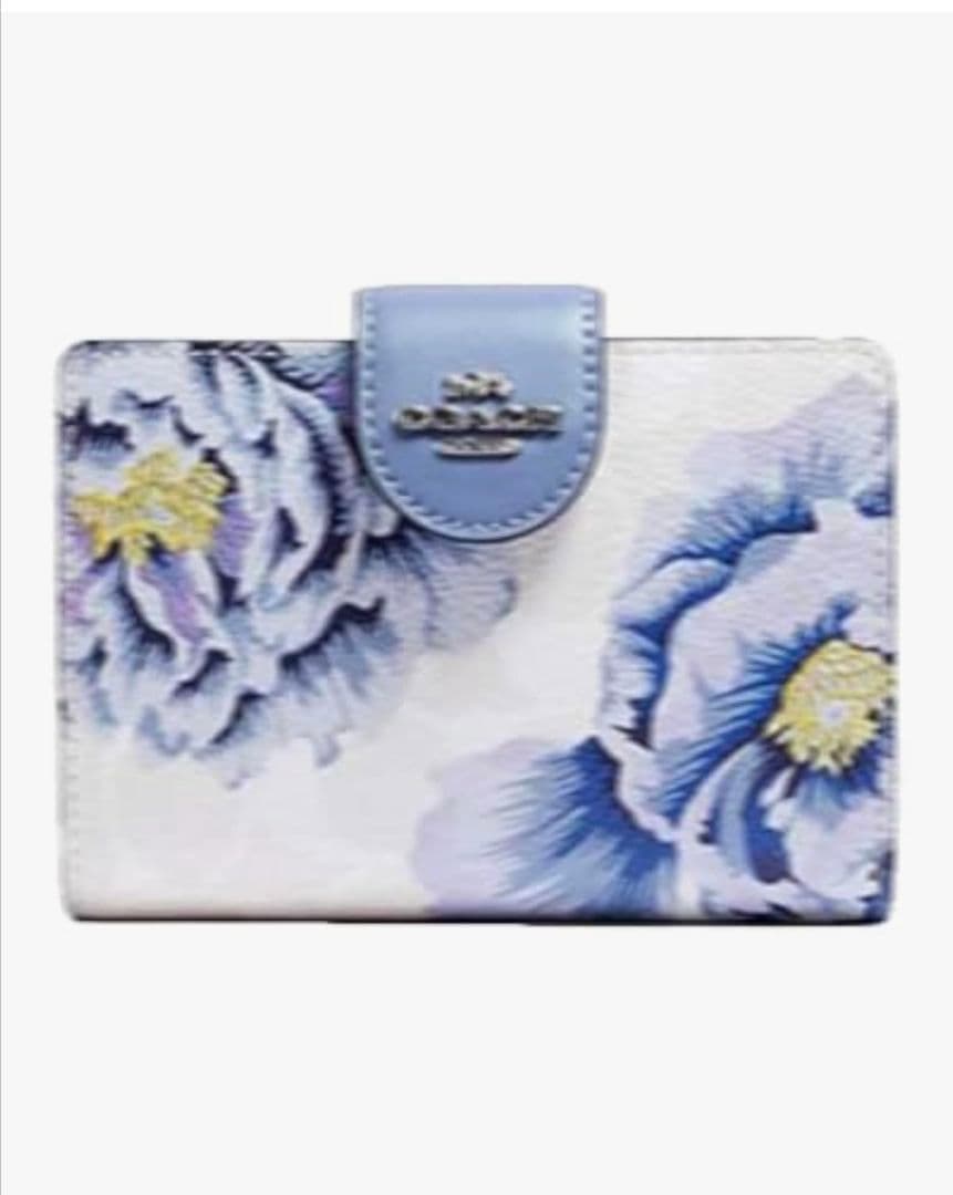 COACH 花柄 二つ折り財布 コンパクト