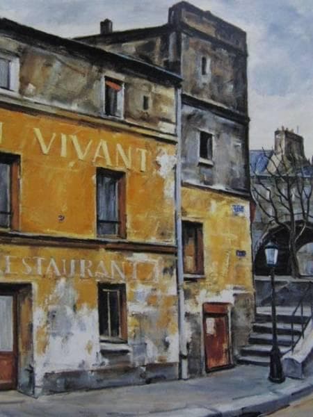 荻須高徳、オー・ボン・ヴィヴァン、希少画集画、新品額装付