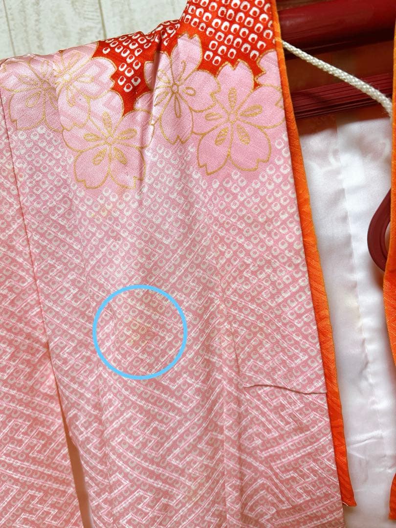 訳あり特価品♡七五三　7歳　女の子　ピンク　赤　鹿の子柄