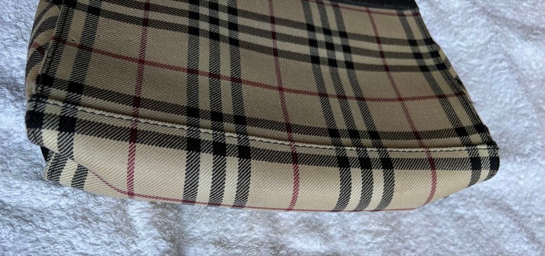 BURBERRYバーバリー 真品保証チェック柄キャンバスハンドバッグ