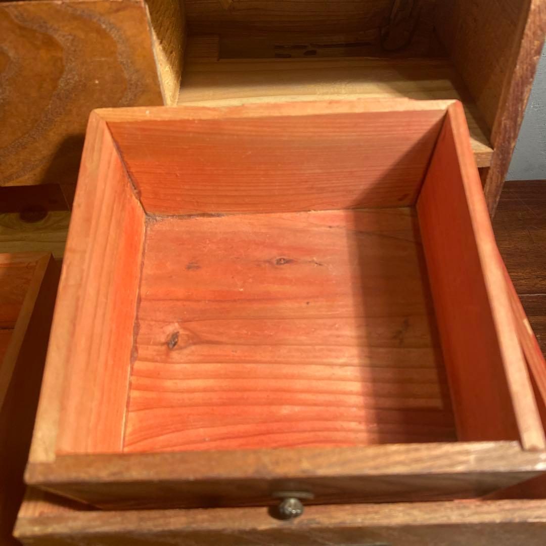 大正 昭和初期 時代物 裁縫箱 銭函 小引き出し アンティーク家具 骨董品