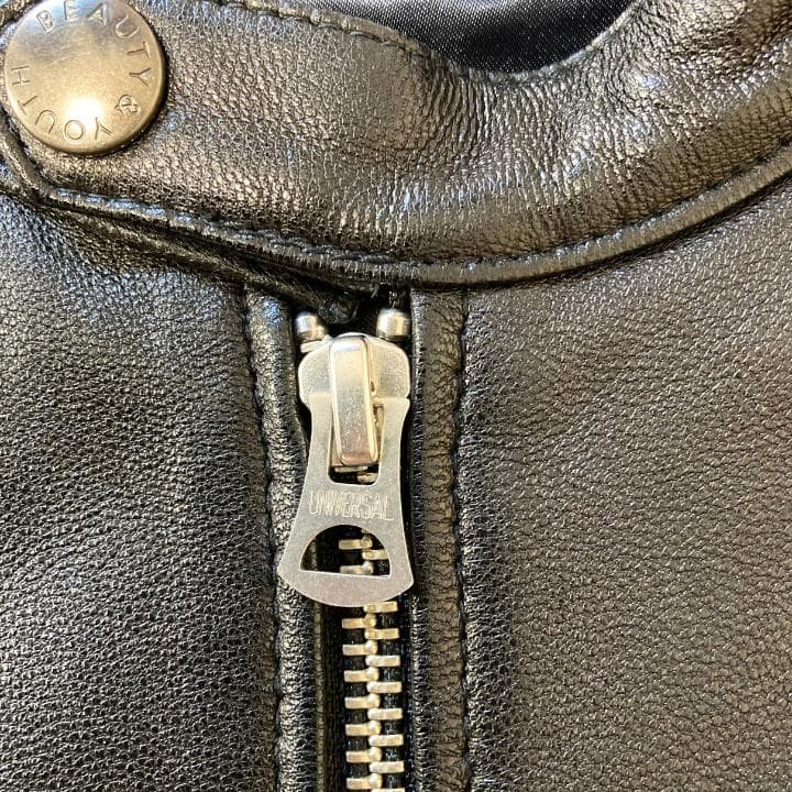 【XLサイズ】ビューティー&ユース ユナイテッドアローズ】レザージャケット・黒