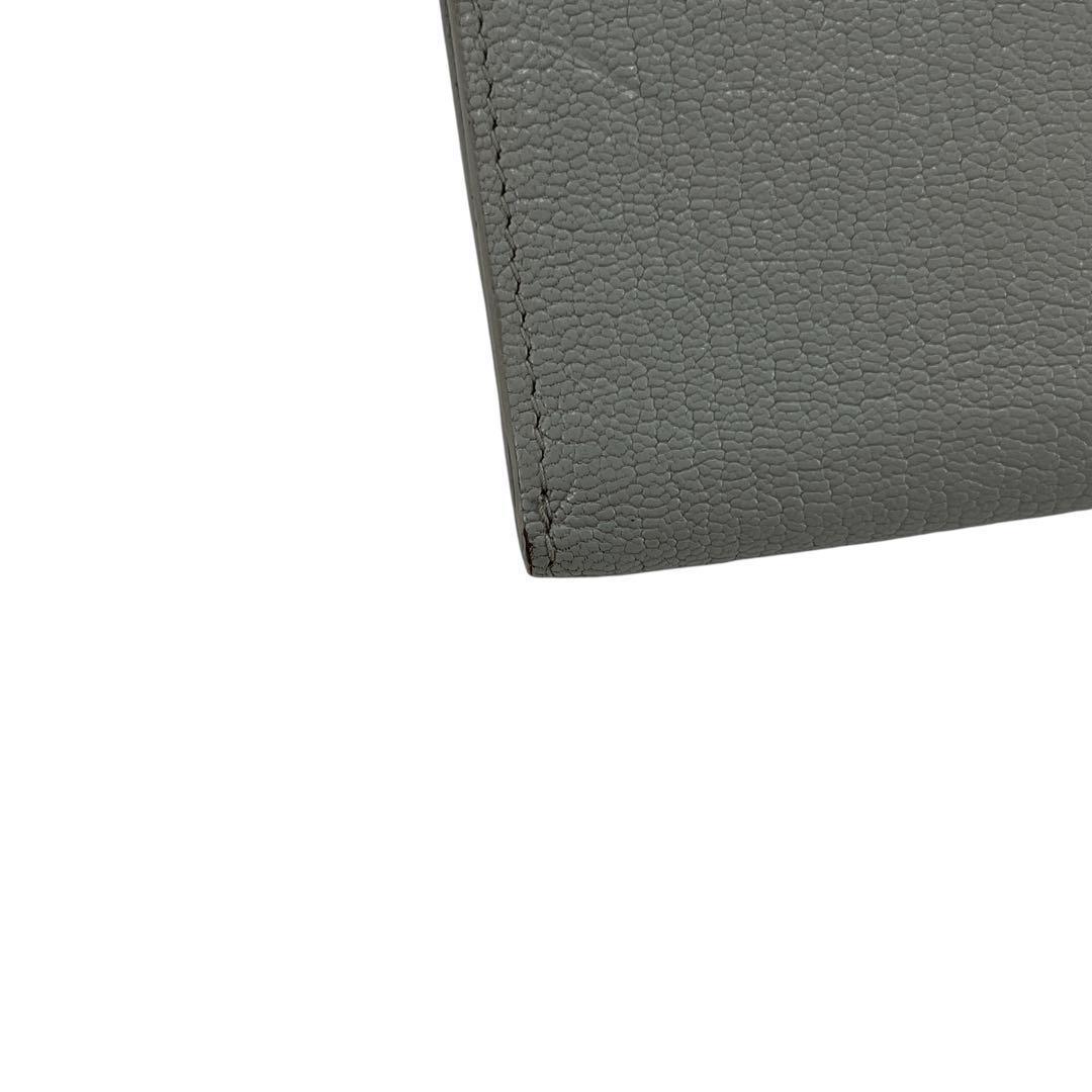 ミュウミュウ　折り財布　コンパクト財布　マドラス　パール　リボン　水色　レザー