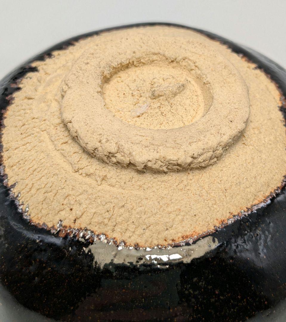 高橋道八 黒釉茶盌 共箱合布 抹茶碗 抹茶茶碗 茶道具 茶器 食器 京焼 清水焼
