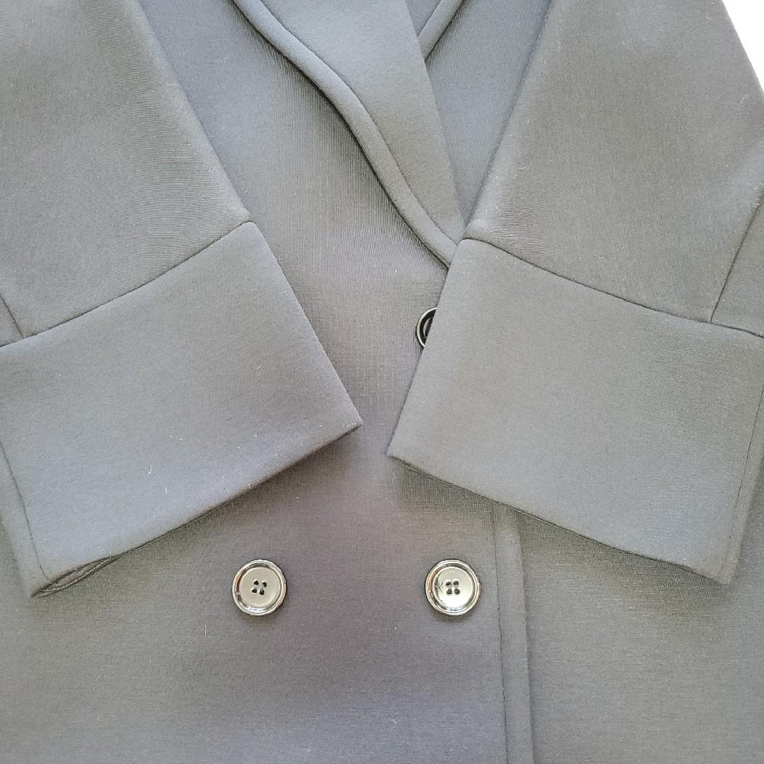 極美品　エスマックスマーラ　ダブル　ロング　ボンディングコート　ブラック　S