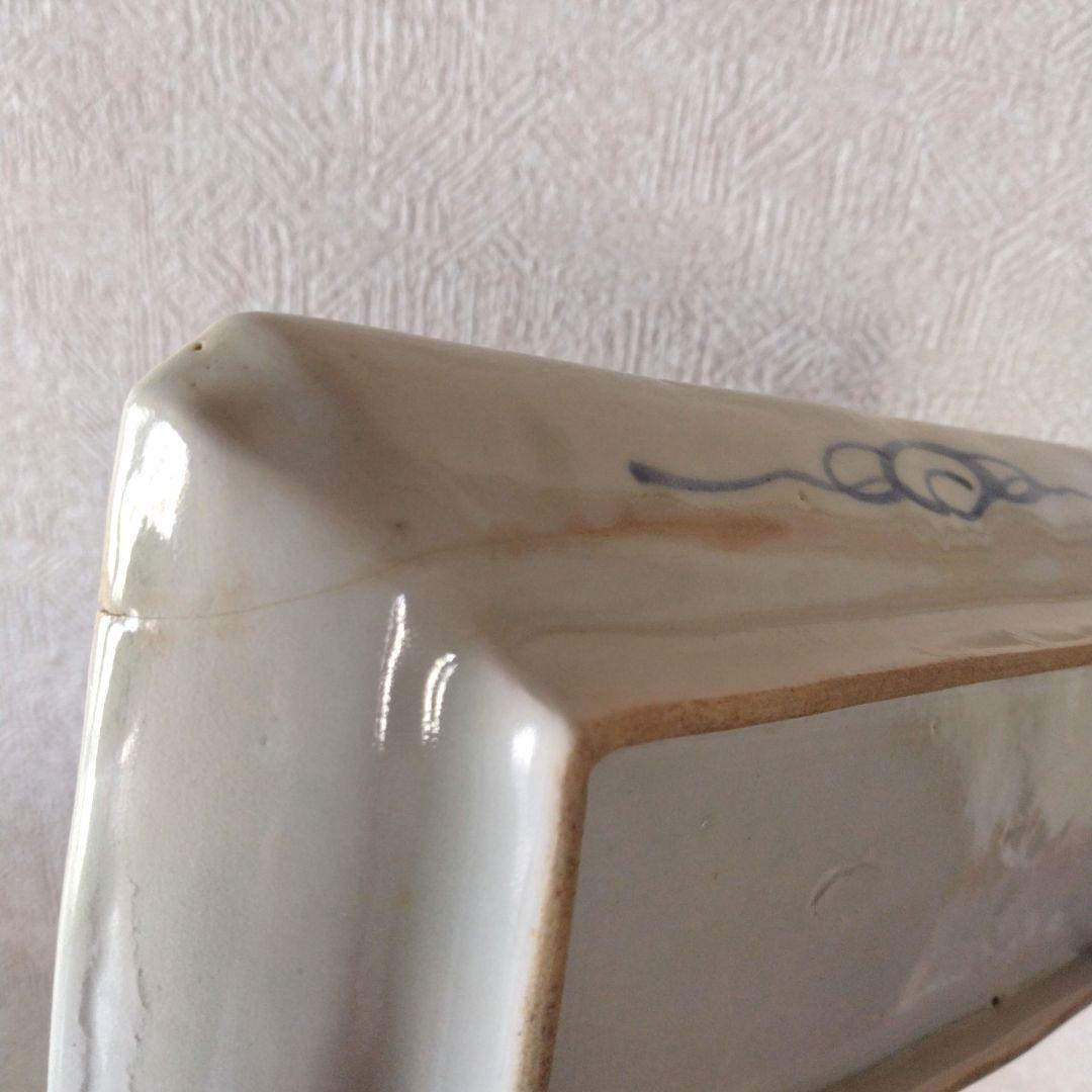 《新春セール！》古伊万里切込焼蛸唐草長皿二客