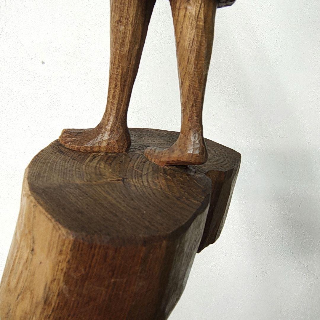 アイヌ　木彫り　彫刻　一刀彫　槐　メノコ