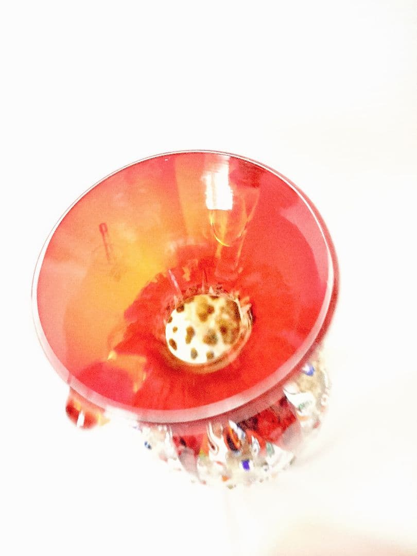 値下MURANO ムラノガラス★約26cm　花瓶　花生 イタリア ミルフィオリ①