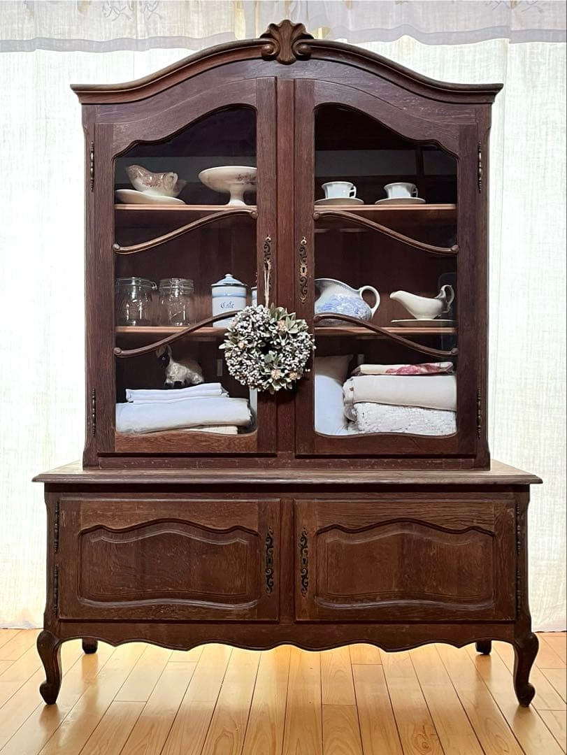 【美品】フランスアンティーク ルイ15世 オーク材の装飾家具 送料込[3295]