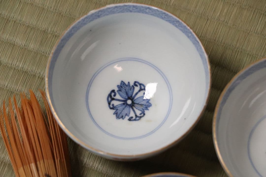 太明年製 赤玉瓔珞文 古伊万里 茶呑 茶碗 口径9.4cm 色絵 錦手MA423