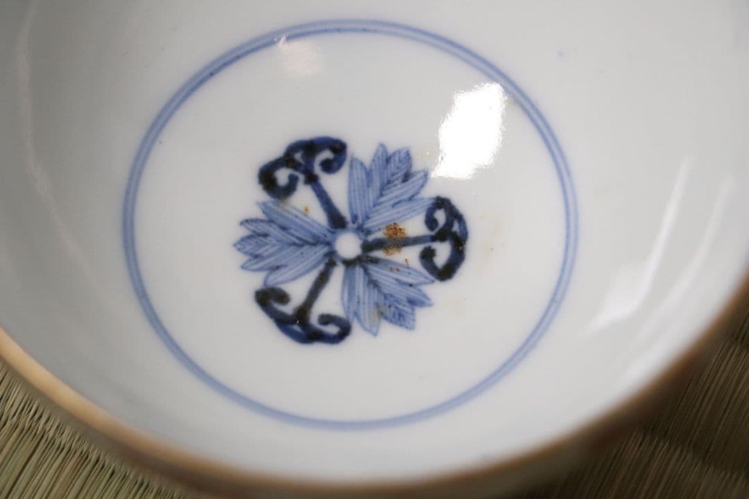 太明年製 赤玉瓔珞文 古伊万里 茶呑 茶碗 口径9.4cm 色絵 錦手MA423