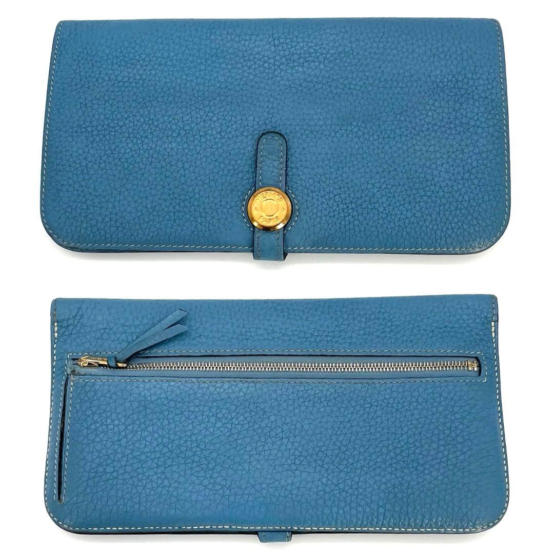 【masako 様】エルメス　ドゴン　ロング　長財布　トゴ　ブルー　□M