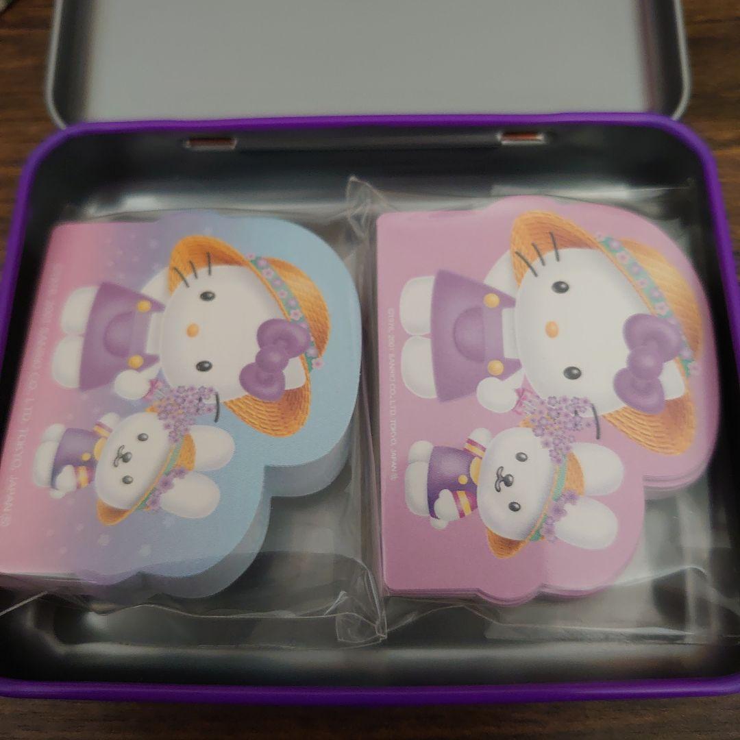 m*n様 新品‪♡ハローキティ北海道限定ラベンダー缶入りメモ