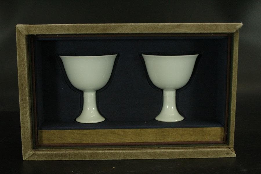 中国美術 白磁高碗 一対 雍正年製 款(A930)