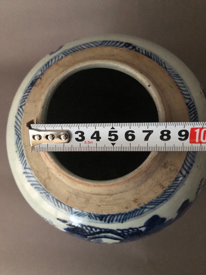 中国骨董　陶器　青花紋　壺　清朝　1985年香港スタンレーにて購入