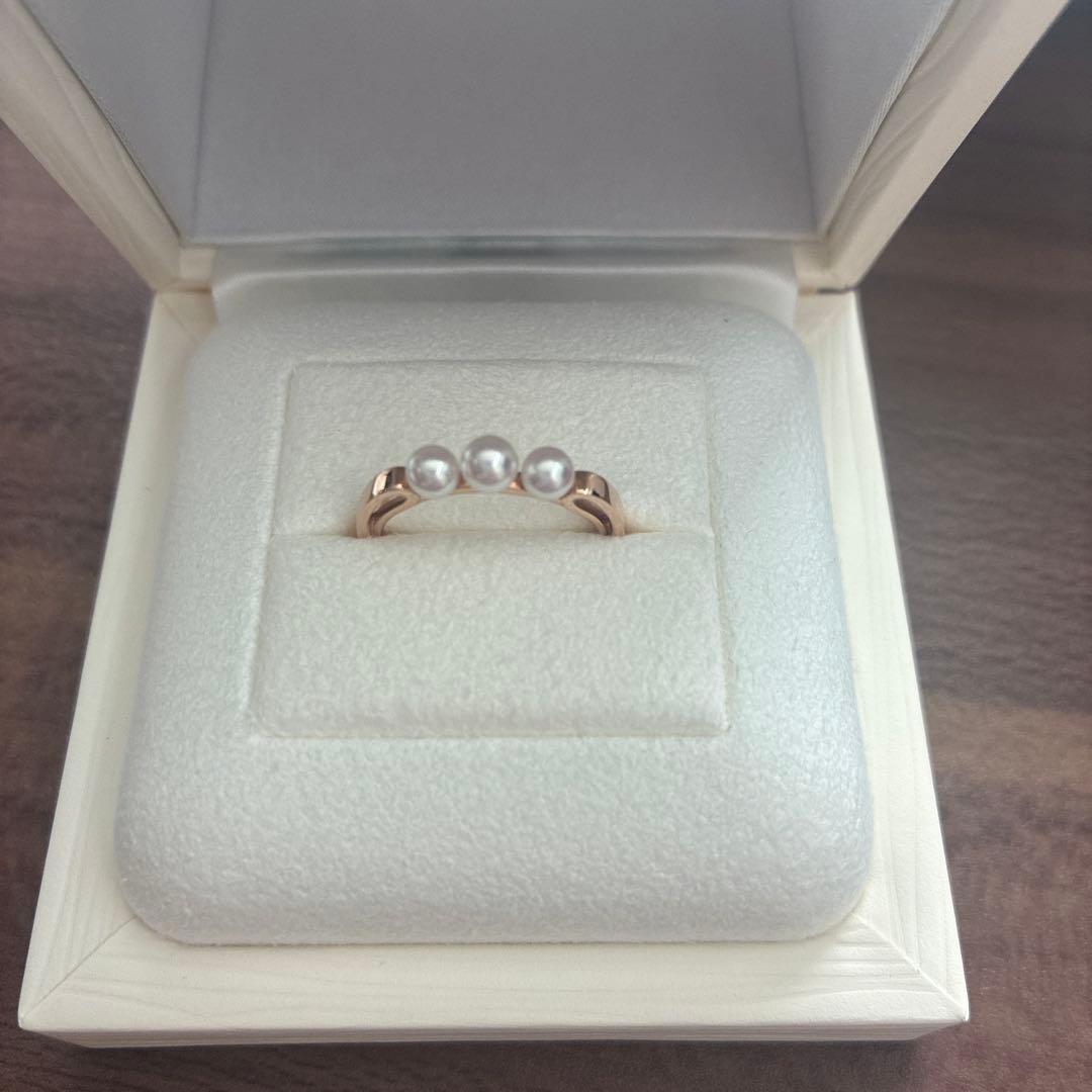 ミキモト　ベビーパールリング　13号　ピンクゴールド