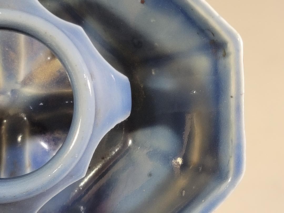 古伊万里 瑠璃 盃台 二件 DT463